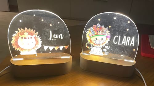Customer photo review of LED Nachtlicht Kinder personalisiert - Baby-Löwe Boho