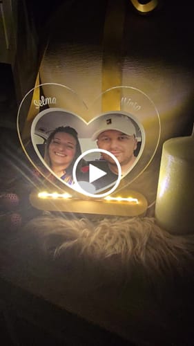 Customer video review of Foto op Hart Ledlampje