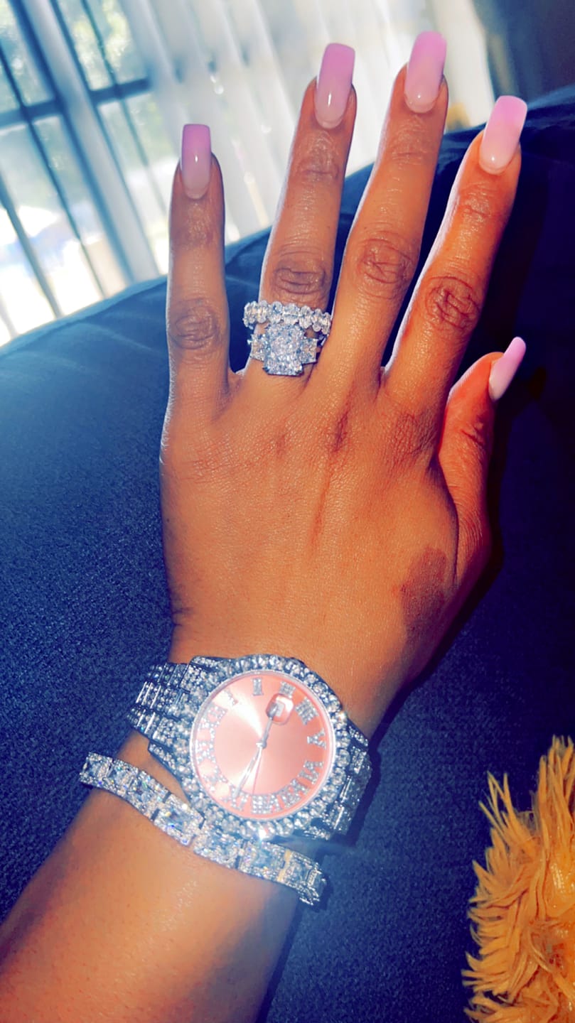 Customer photo review of S925 8 Ct Louily Luxurious Three Stone Radiant Cut Wedding Set In Sterling Silver