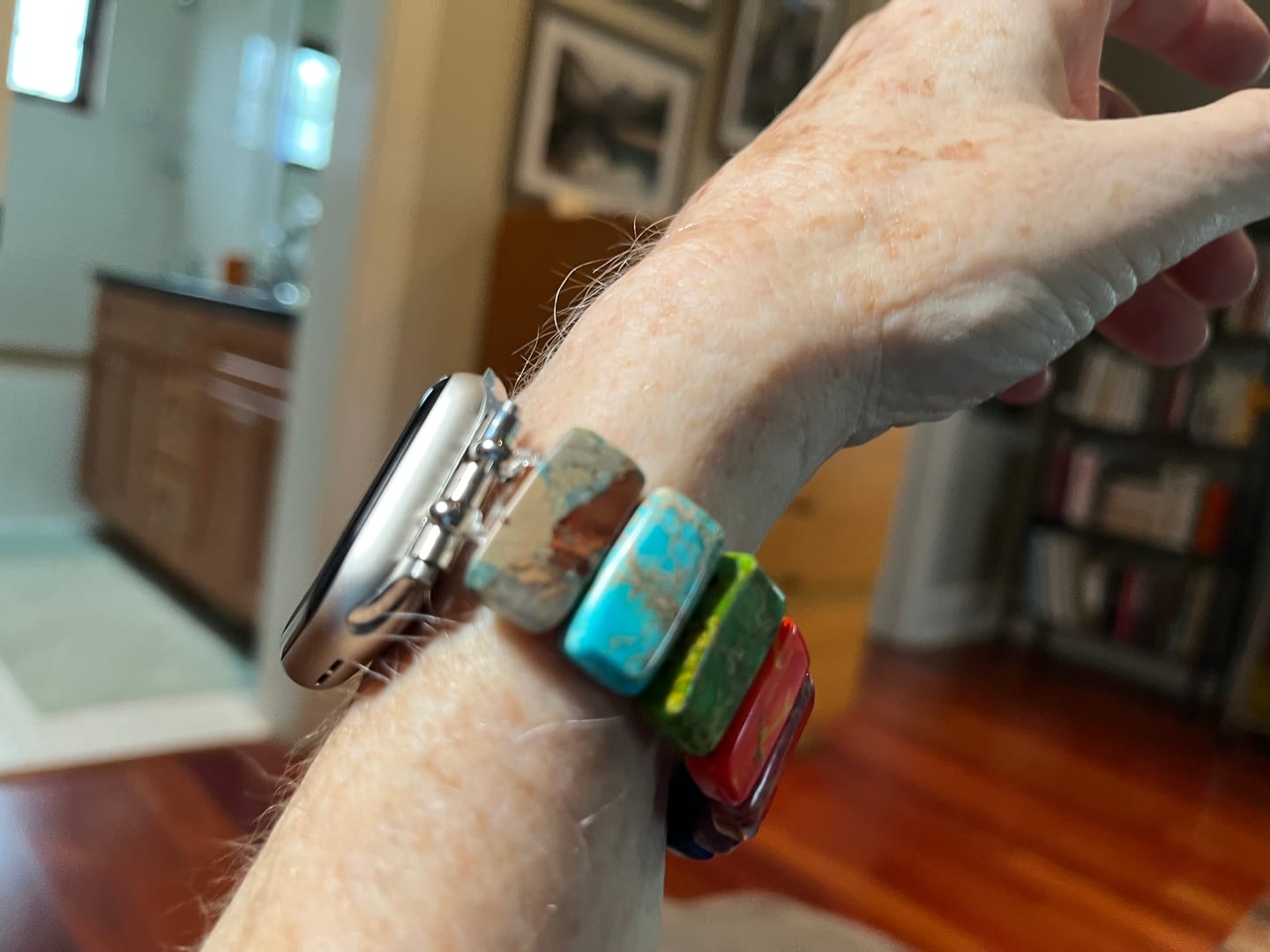 Customer photo review of Chakra Harmony Stretch Apple Watch Strap
