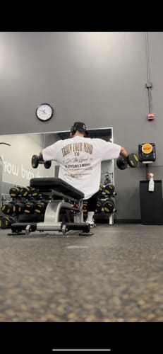 Customer photo review of TRAIN YOUR MIND | OVERSIZED TEE