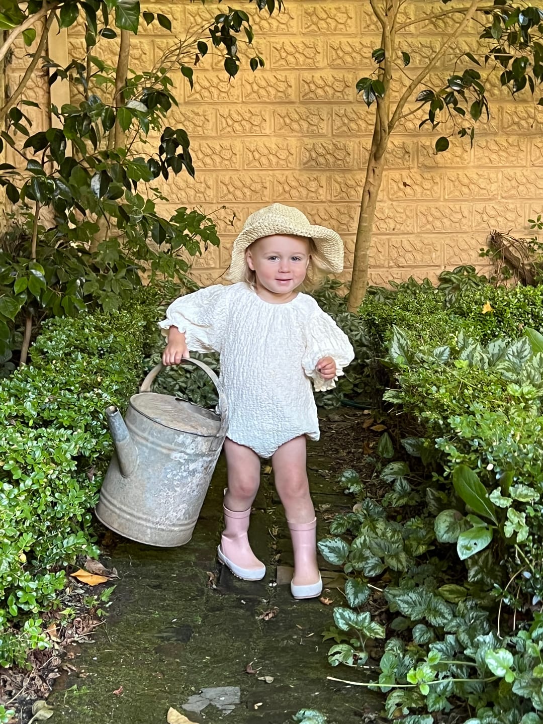 Customer photo review of Dreamy Puff Romper (Cream)