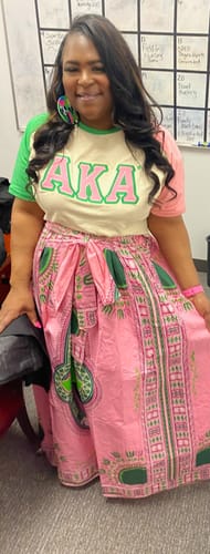 Customer photo review of Dashiki Skirt- Long- AKA