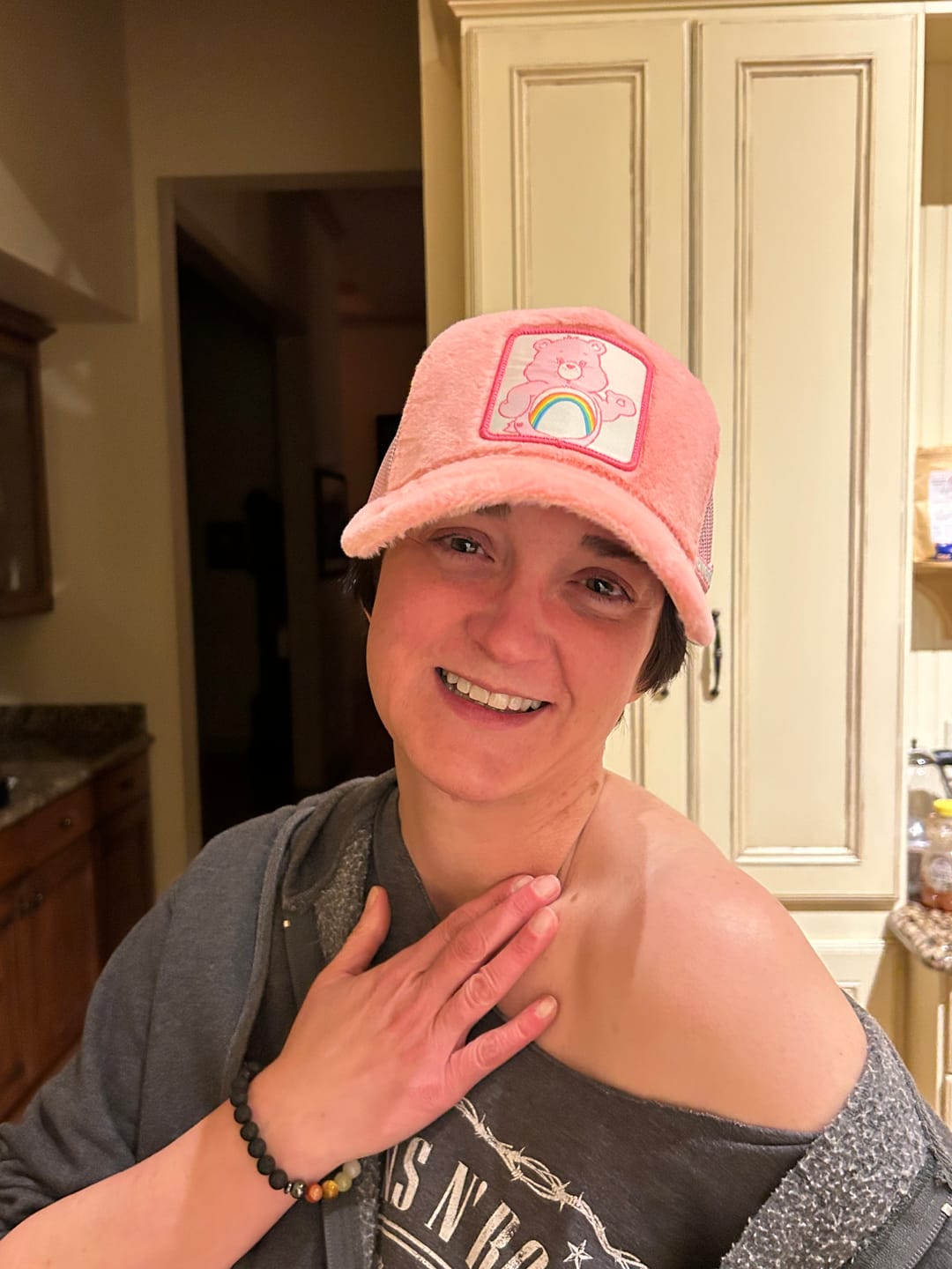 Customer photo review of OVERLORD X Care Bears:  Cheer Bear Trucker Cap