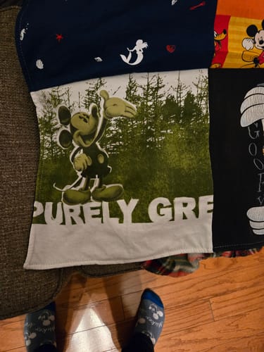 T-shirt quilt with disney, animation themes by Angela from PA
