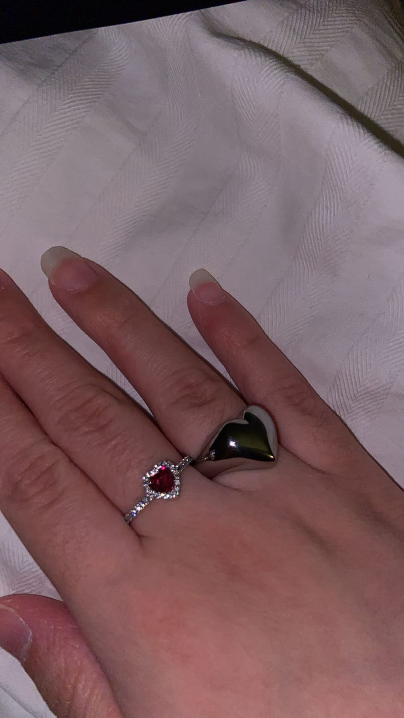 Customer photo review of HEART RING (ENGRAVABLE)
