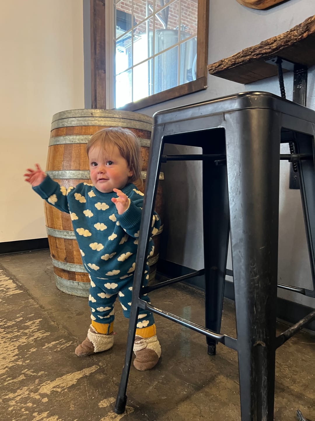 Customer photo review of From One To Another Teal Cloud Snuggly Knitted Jumper