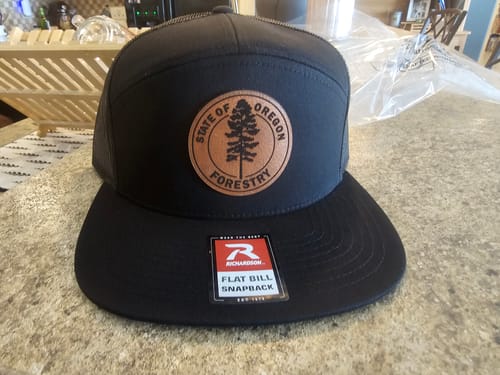 Customer photo review of Flat Bill Seven-Panel Leather Patch Hat - Richardson 168