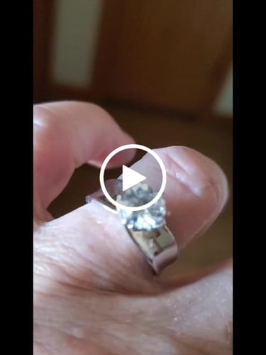 Linda W. review of Solitaire Round Moissanite Concave Wide Band Engagement Ring image 1 out of 1