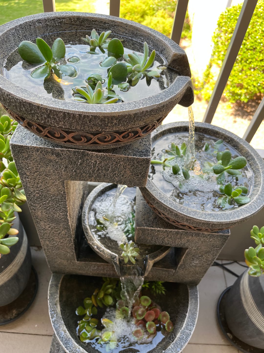 Customer photo review of Casana 4-Tier Cascading Bowls Fountain - 85cm