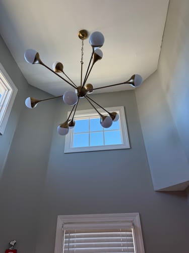 Customer photo review of 12-Light Opal Glass Globe Sputnik Chandelier