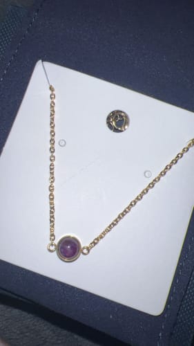 Customer photo review of Amethyst Solitaire Gold Bracelet