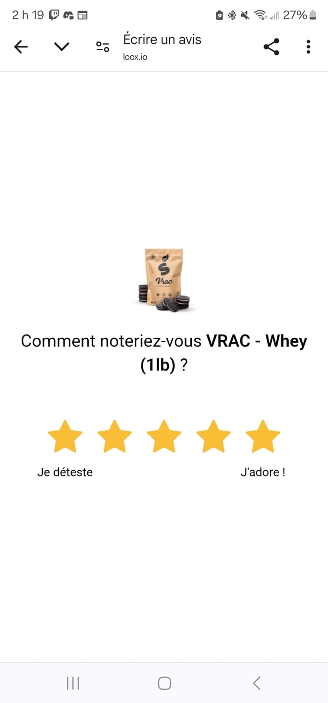 Customer photo review of VRAC - Whey (1lb)