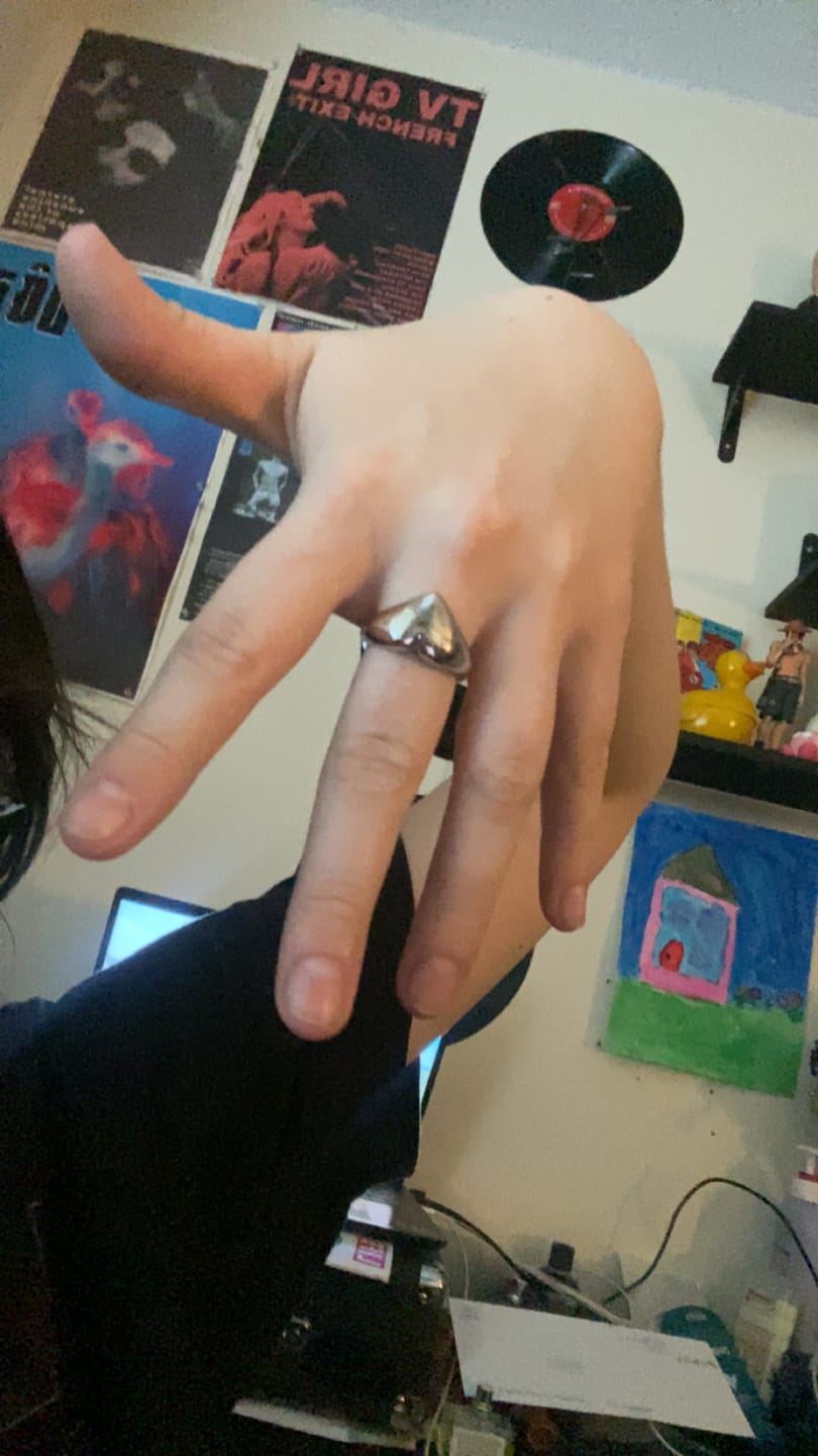 Customer photo review of HEART RING (ENGRAVABLE)