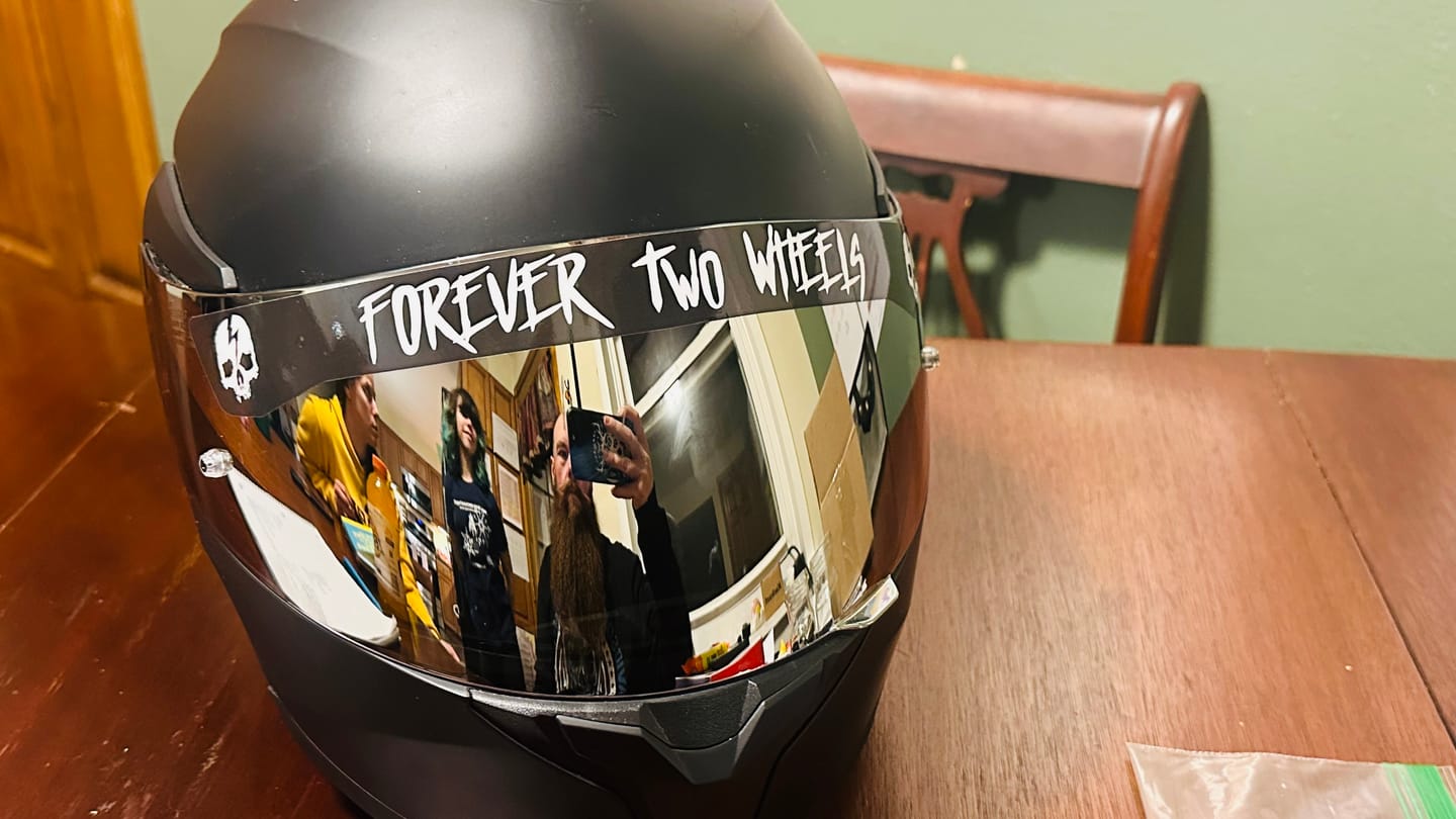 Customer photo review of FOREVER TWO WHEELS HELMET VISOR