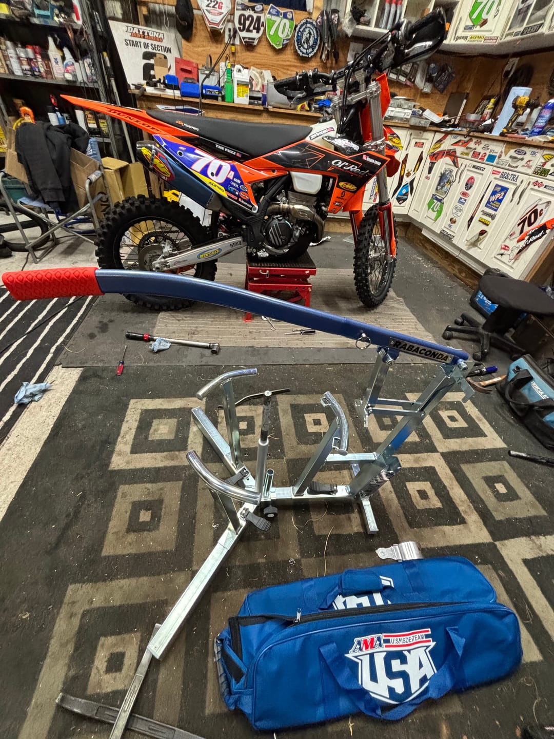 Customer photo review of 10-Year USA ISDE Limited Edition Dirt Bike Tire Changer
