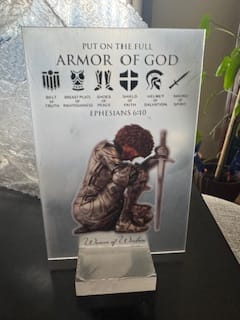Customer photo review of Personalized Woman Warrior of God Put On The Full Armor of God Ephesians 6-10 Acrylic Plaque