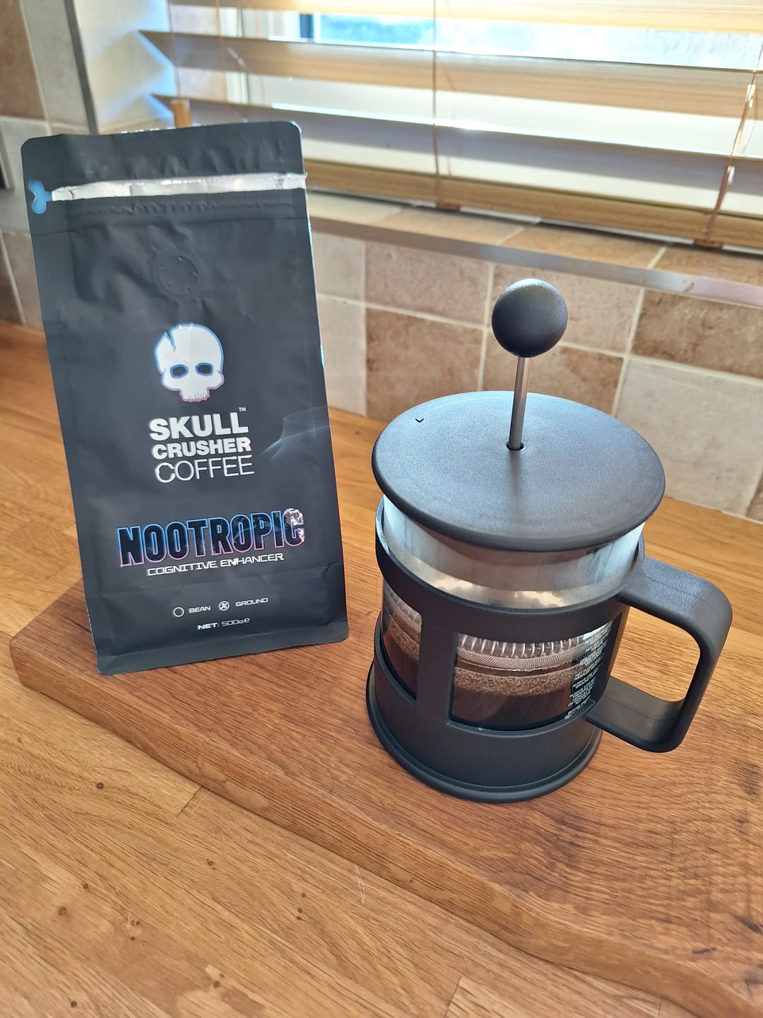 Customer photo review of Skull Crusher Coffee - Nootropic  - 500g