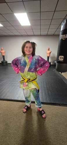 Customer photo review of Limited Edition Hand-Dyed Tie-Dye Brazilian Jiu Jitsu Gi (BJJ Uniform)