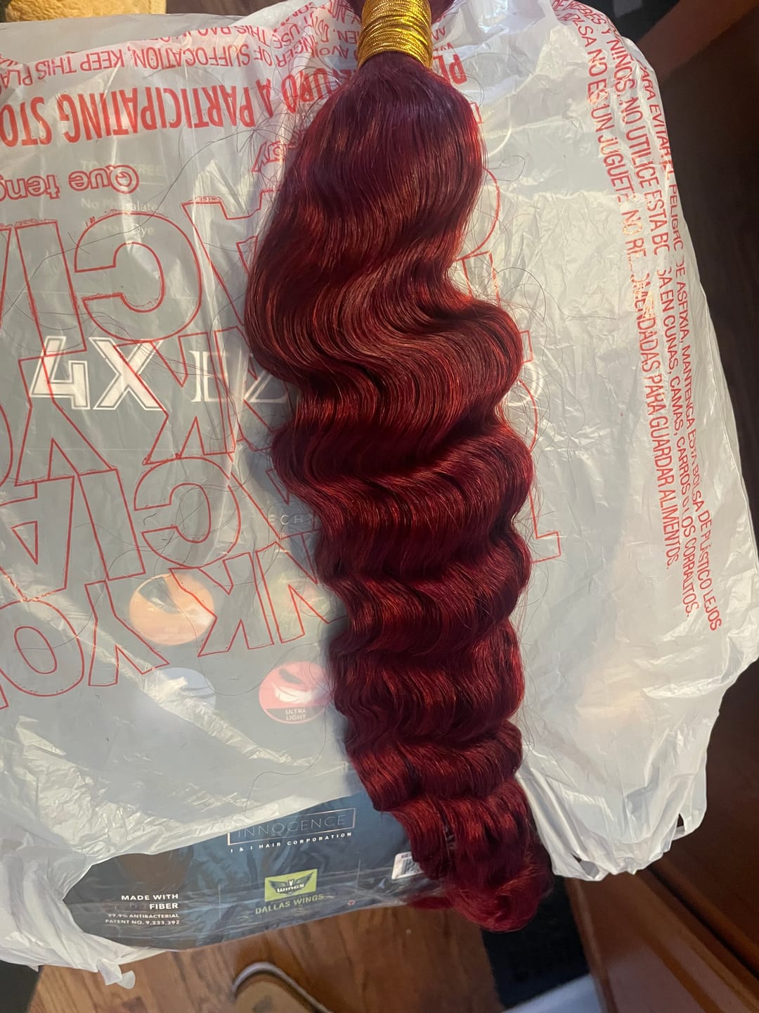 Customer photo review of #99J/Burgundy Mix Color Blend Loose Deep Wave Bulk Hair for Braiding