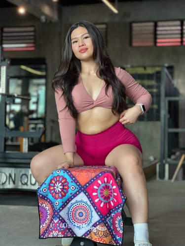 Customer photo review of Antibacterial Gym Towel: Bohemian