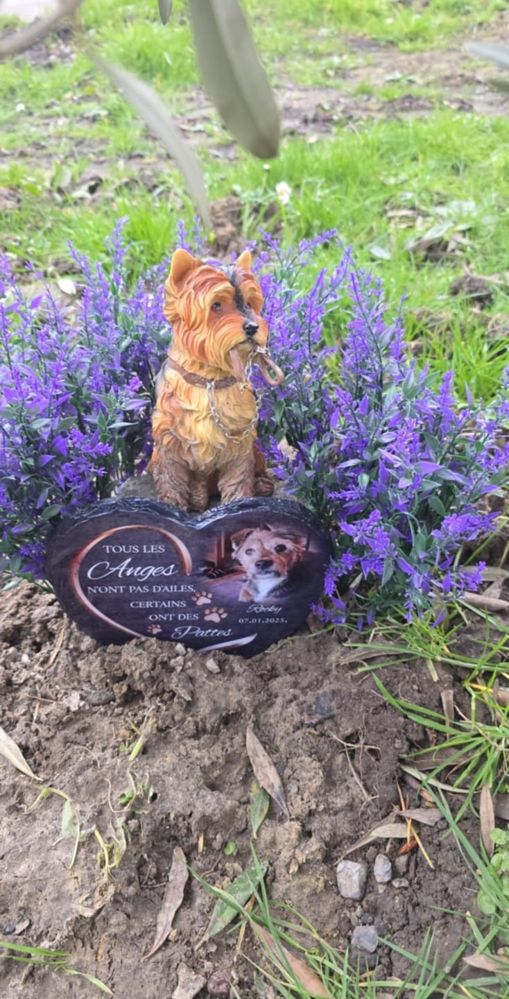 Customer photo review of Anges avec pattes - Cœur en ardoise personnalisé