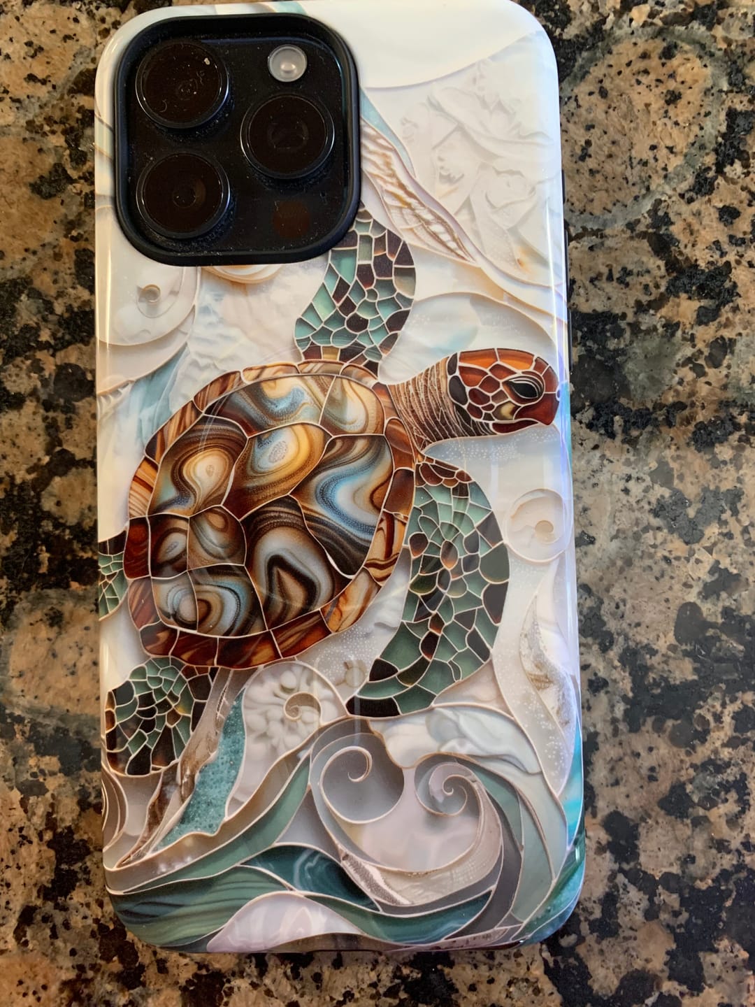 Customer photo review of Sea Turtle Stained Glass Design 1 Print iPhone Case