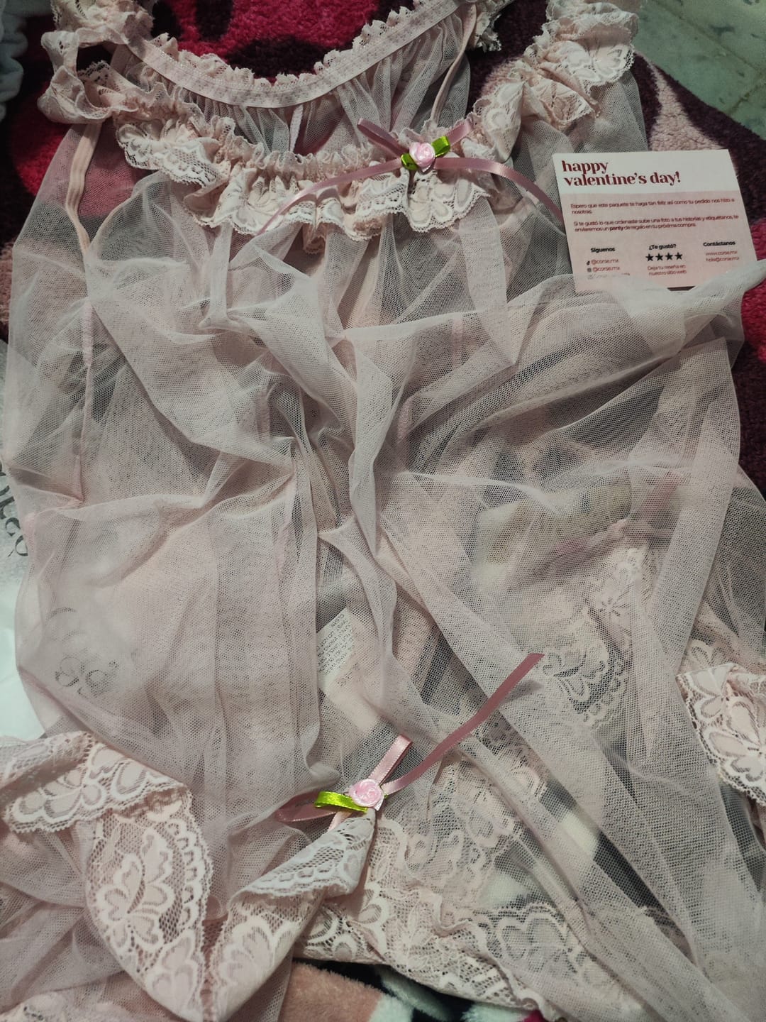 Customer photo review of Celeste Vestido Babydoll de Lencería Floral