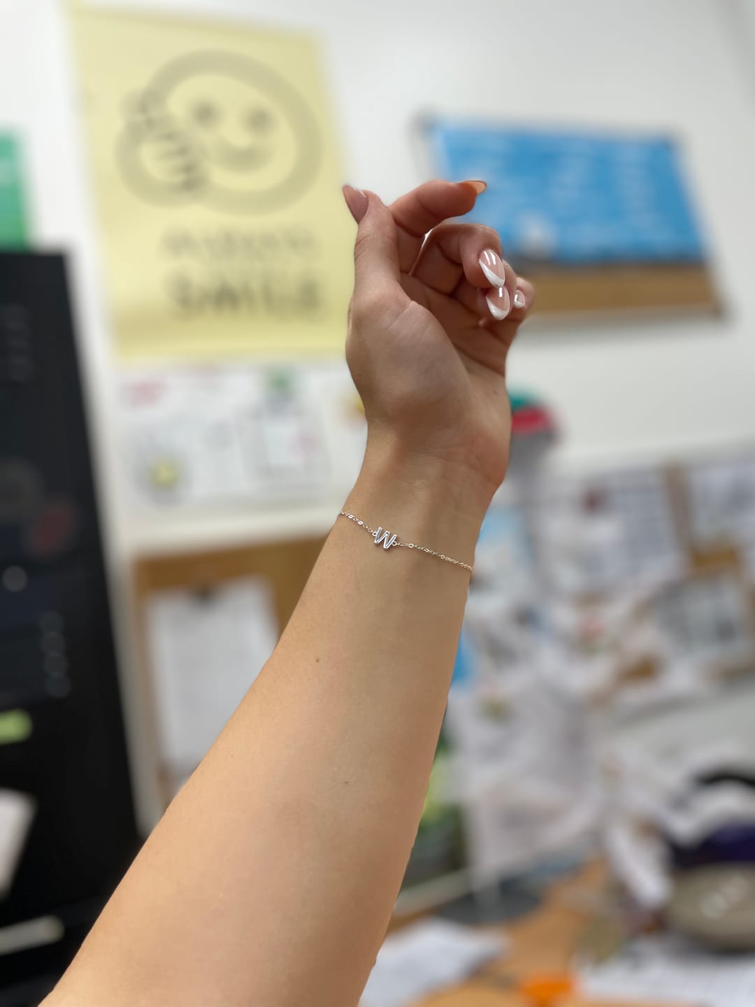 Customer photo review of The Original Single Initial Letter Bracelet
