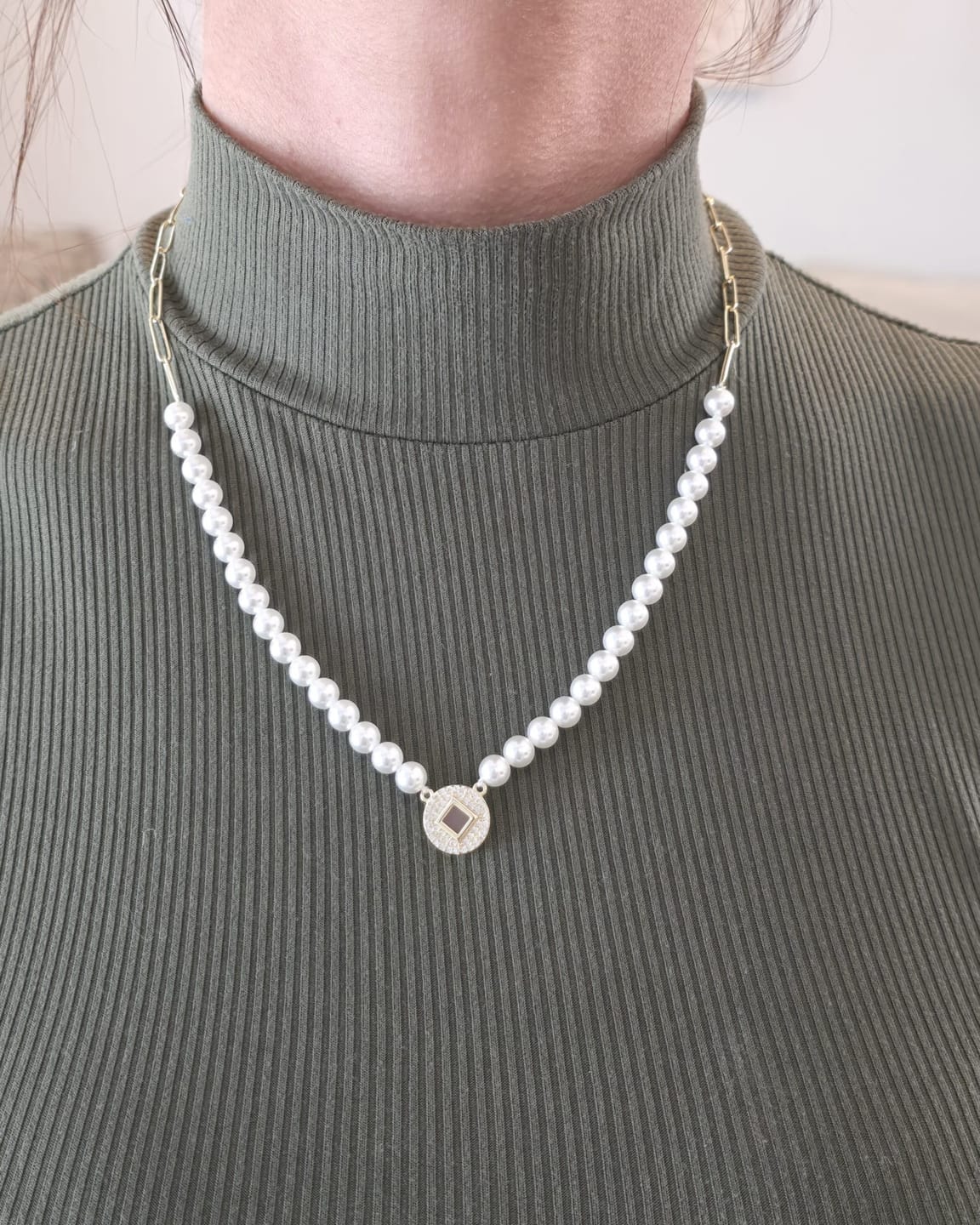Customer photo review of Grace Pearl necklace