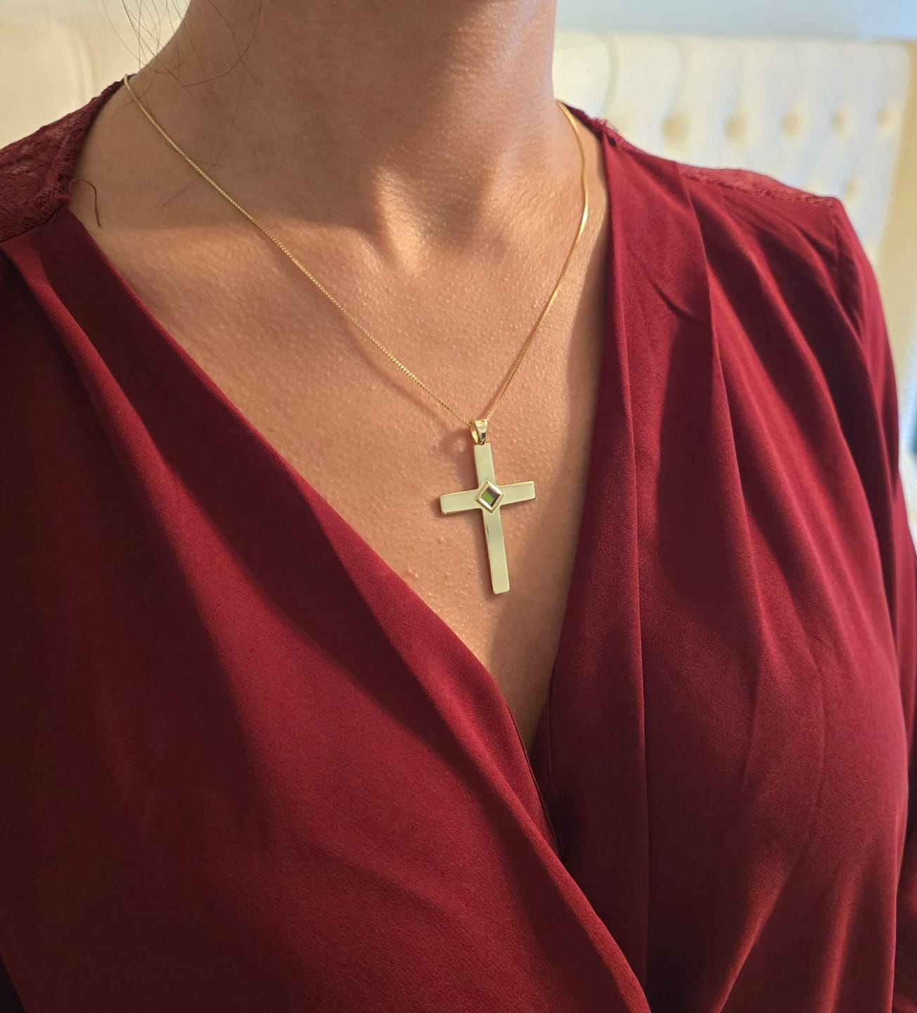 Customer photo review of Classic Cross Necklace