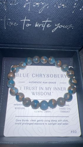 Customer photo review of Blue Chrysoberyl Bracelet