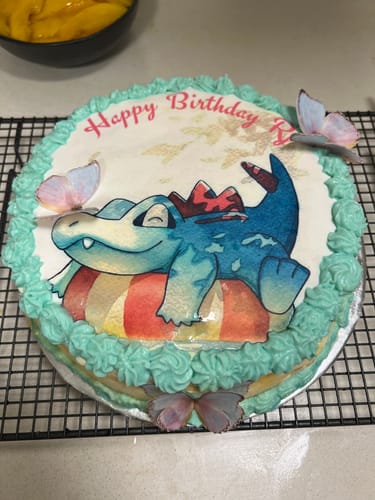 Customer photo review of 25 cm Round Custom Edible Icing Image