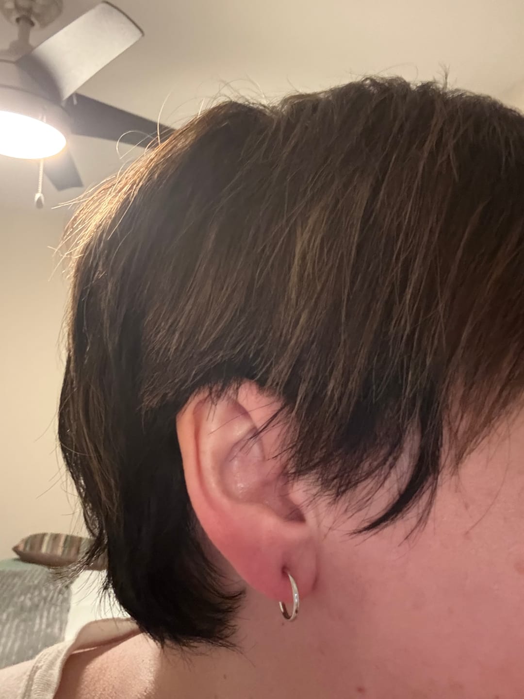 Customer photo review of Tiny Hoop Clip On Earrings in Silver