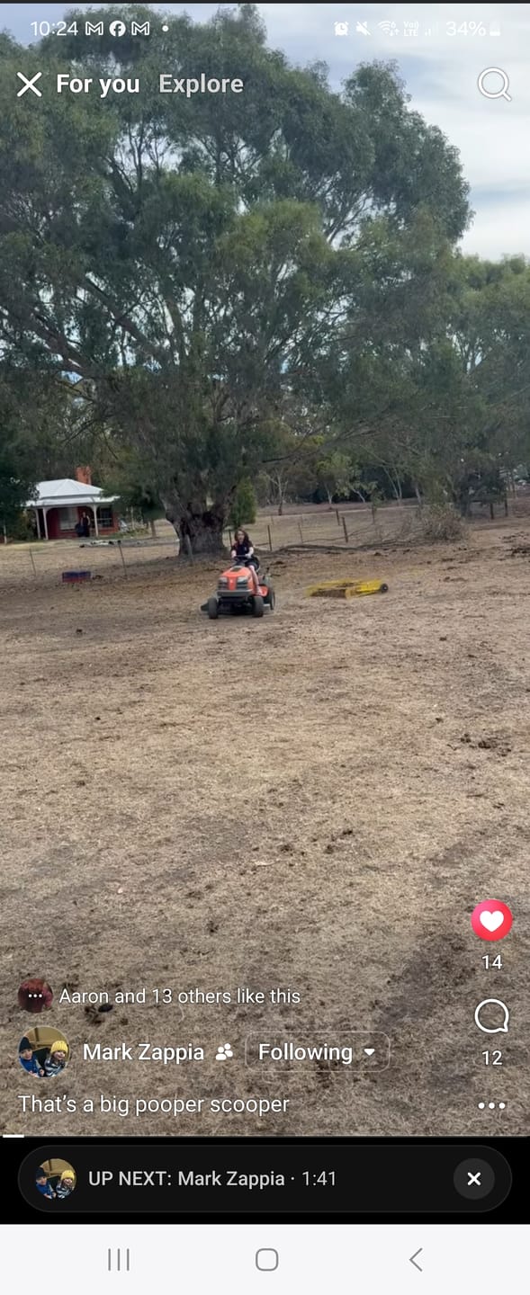 Customer photo review of Scoop'N'Tow Manure Scooper / Paddock Field Cleaner + Trailer