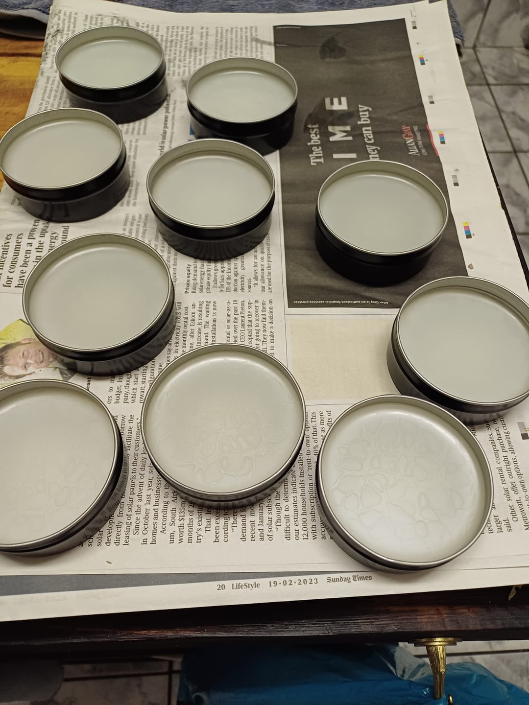 Customer photo review of 90 ml Tin Container with Lid (75 grams) - Black