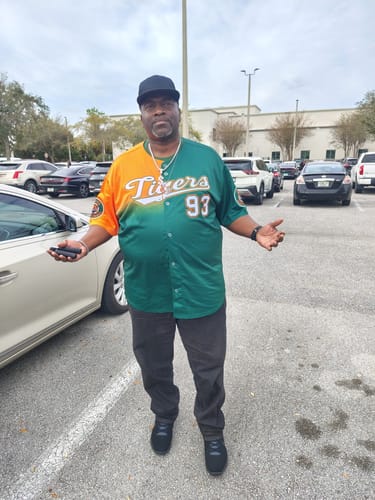 Customer photo review of Custom Green Orange Personalized Half Gradient Design Authentic Baseball Jersey