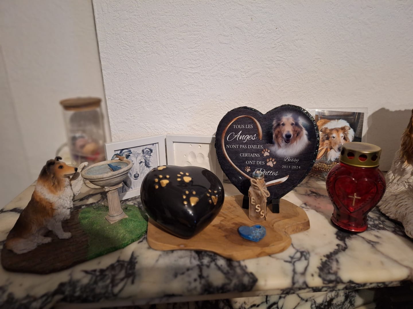 Customer photo review of Anges avec pattes - Cœur en ardoise personnalisé