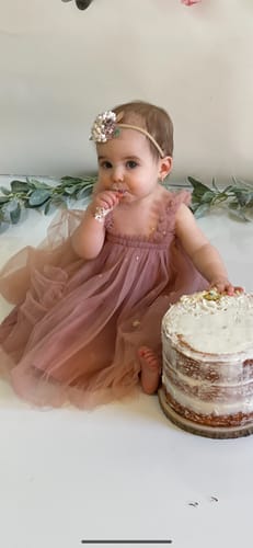 Customer photo review of Daphne Dress in Dusty Rose