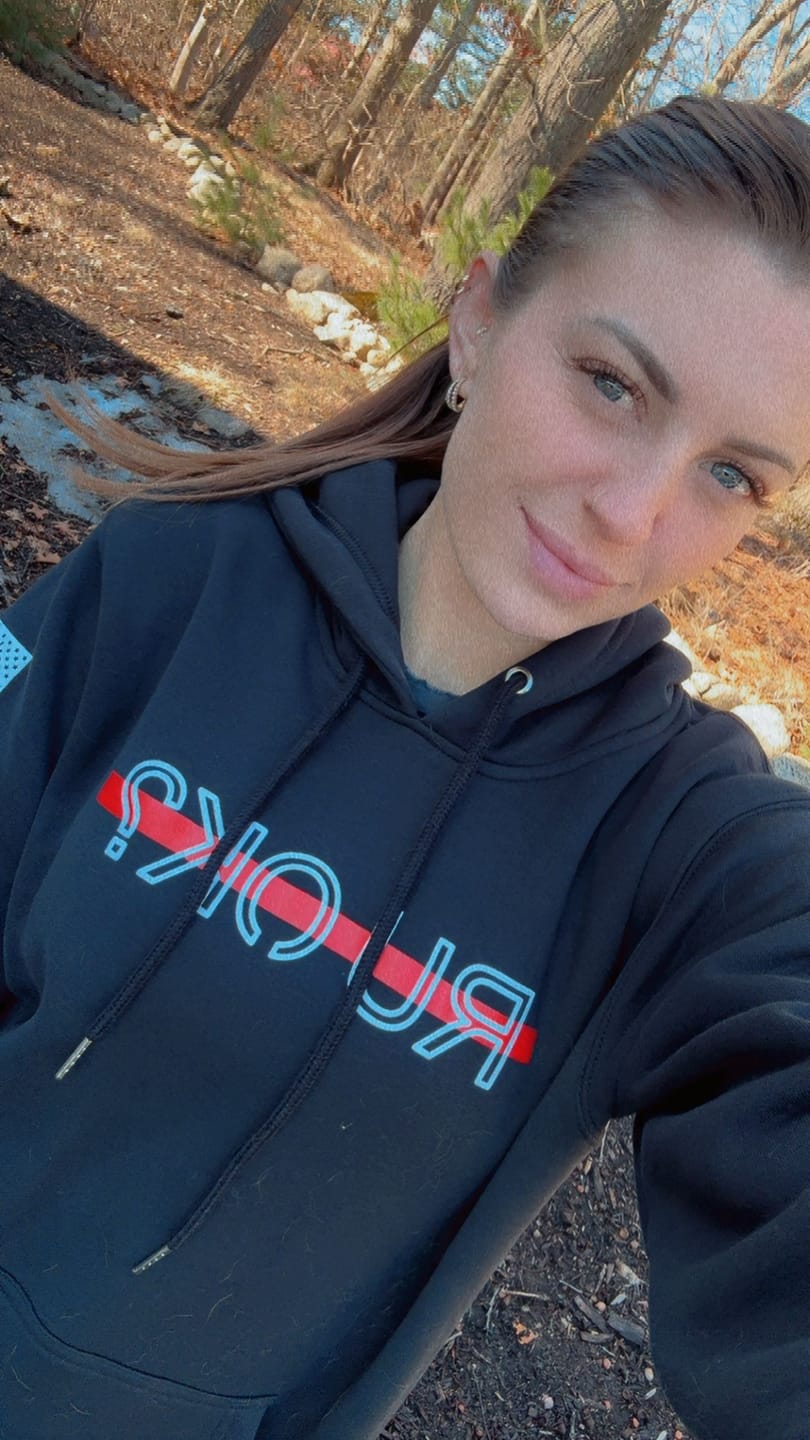 Customer photo review of Stigma Breaking Hoodie- Red Line