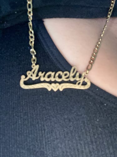 Customer photo review of Diamond Cut Heart Name Necklace