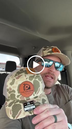 Customer video review of Custom Leather Patch Hats Richardson CAMO Laser Engraved