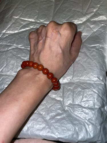 Customer photo review of Red Jasper Natural Stone Bead Bracelets