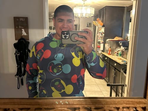 Customer photo review of Disney “Mickey Pop" – Performance Hoodie (Final Sale)
