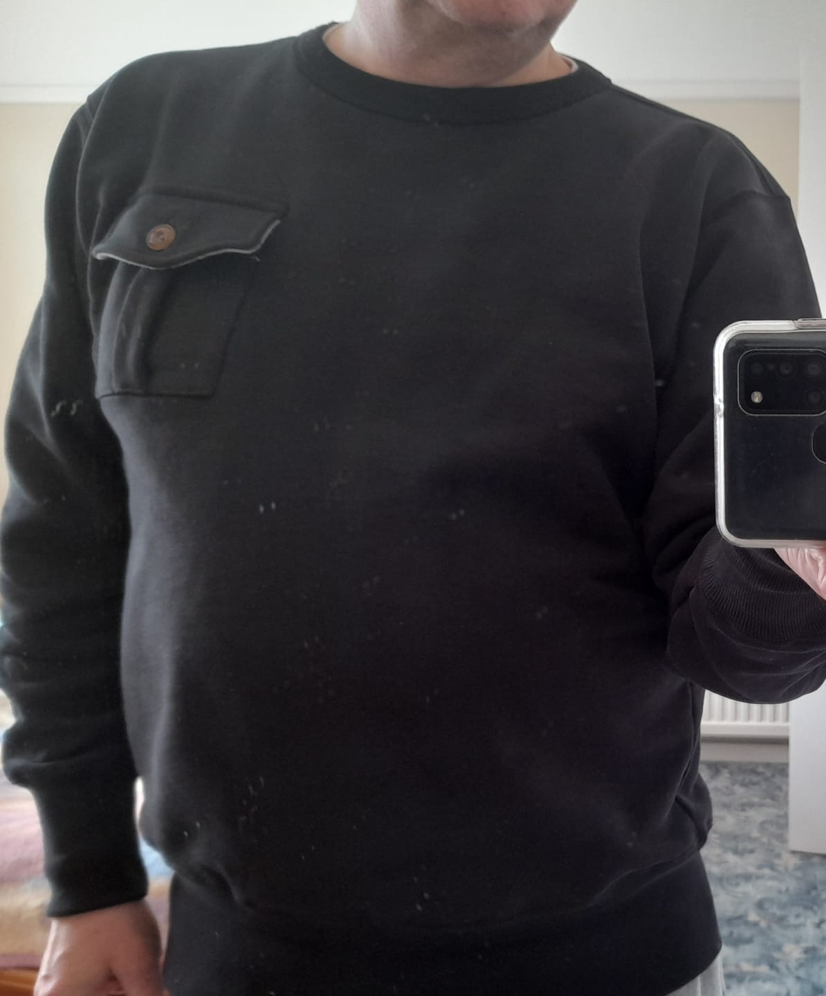 Customer photo review of Military Pocket Sweatshirt - Black