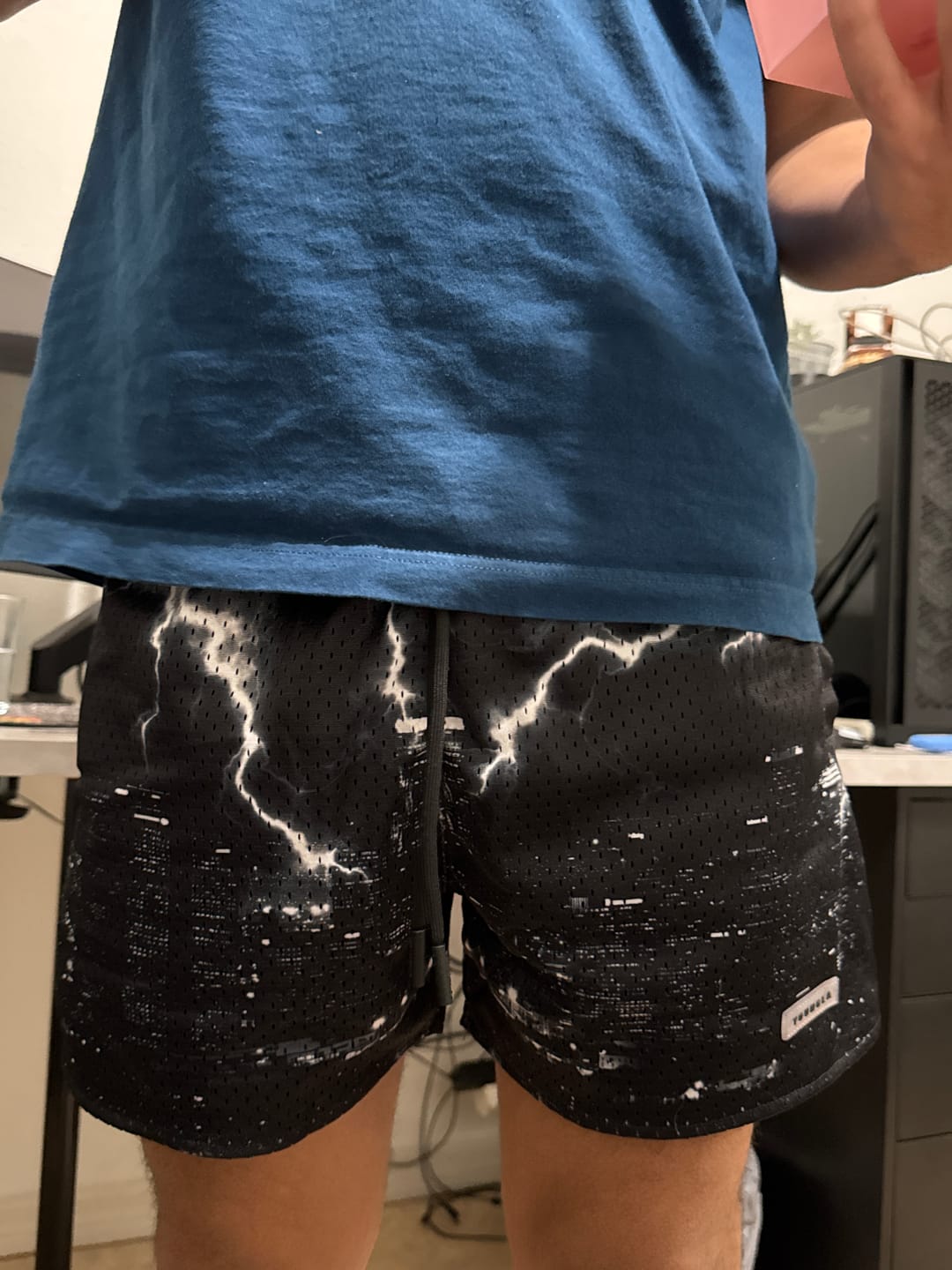 Customer photo review of 1111 -  Skulls & Roses Reversible Shorts