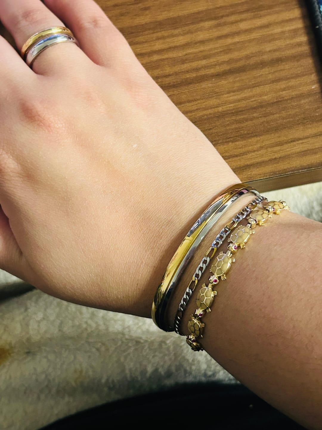 Customer photo review of Two Toned Everyday Bangle