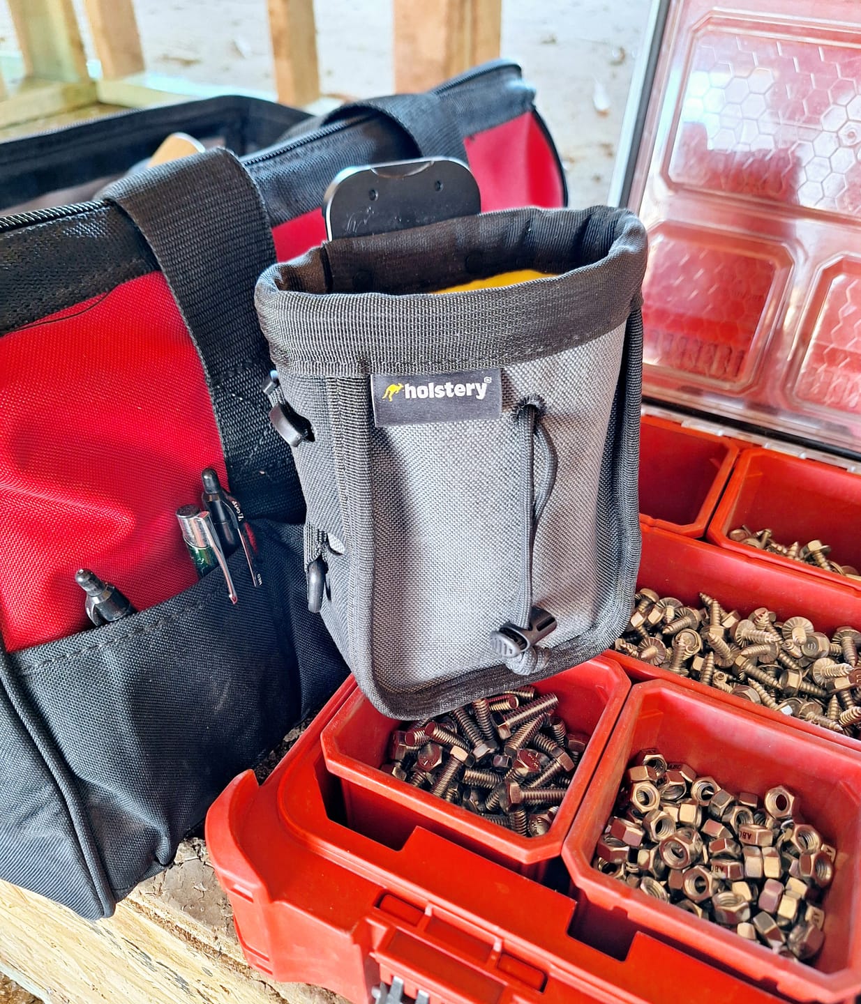 Customer photo review of Joey Pouch Pro | Clip-On Tool & Hardware Pouch