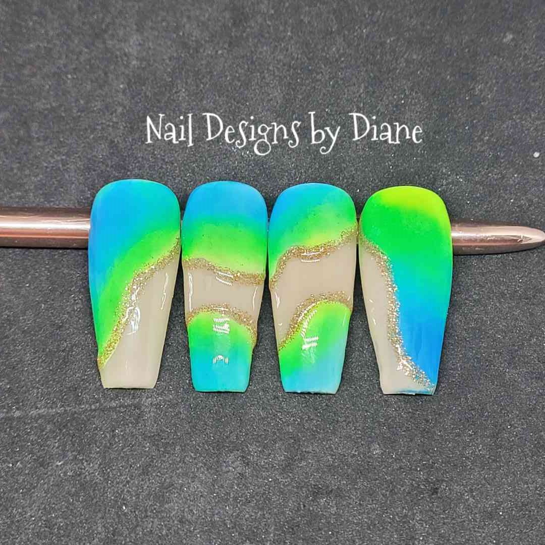 Customer photo review of Cre8tion Detailing Nail Art Gel - 26 Gold Glitter