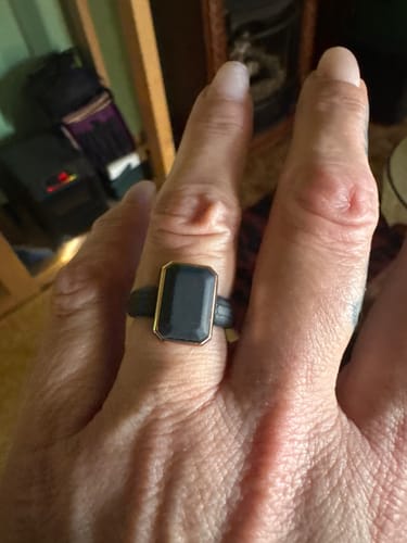 Customer photo review of Emerald Collection- Silicone Rings with Metal Frame